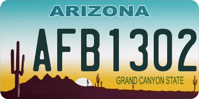 AZ license plate AFB1302