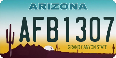AZ license plate AFB1307