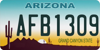 AZ license plate AFB1309
