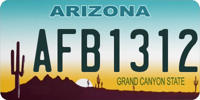 AZ license plate AFB1312