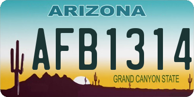 AZ license plate AFB1314
