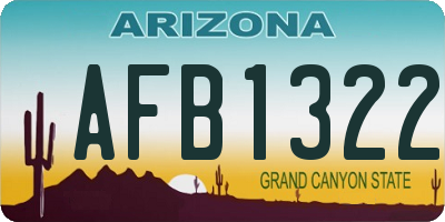 AZ license plate AFB1322