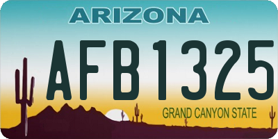 AZ license plate AFB1325