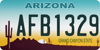 AZ license plate AFB1329