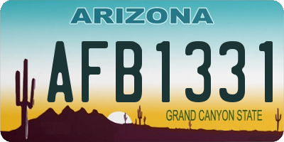 AZ license plate AFB1331