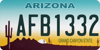 AZ license plate AFB1332