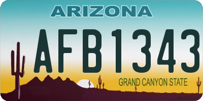 AZ license plate AFB1343