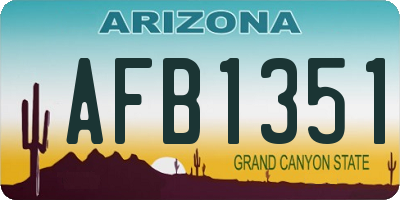 AZ license plate AFB1351