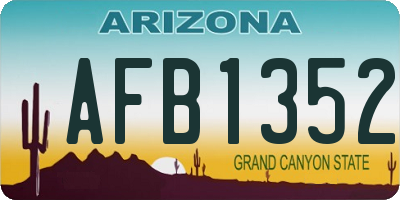 AZ license plate AFB1352