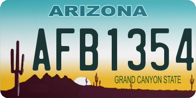 AZ license plate AFB1354