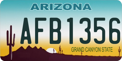 AZ license plate AFB1356