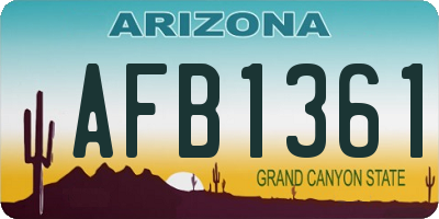 AZ license plate AFB1361