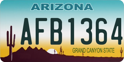 AZ license plate AFB1364
