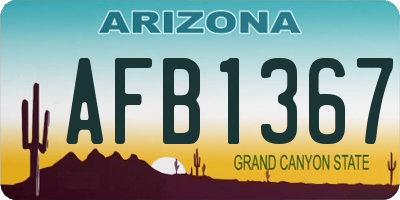 AZ license plate AFB1367