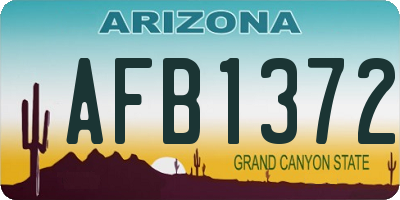AZ license plate AFB1372