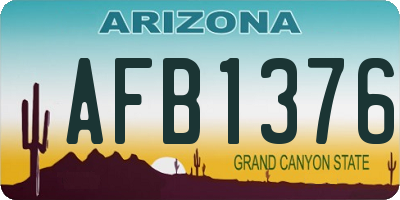 AZ license plate AFB1376