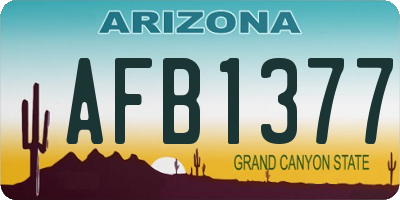 AZ license plate AFB1377