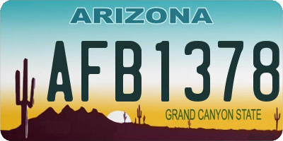 AZ license plate AFB1378
