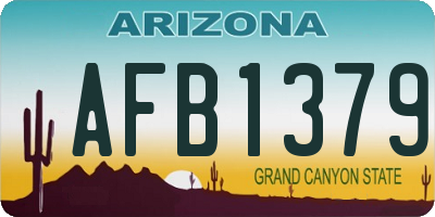 AZ license plate AFB1379