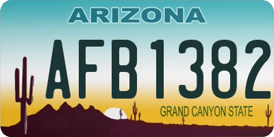 AZ license plate AFB1382