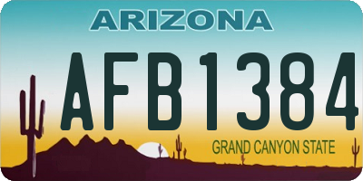 AZ license plate AFB1384