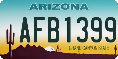 AZ license plate AFB1399