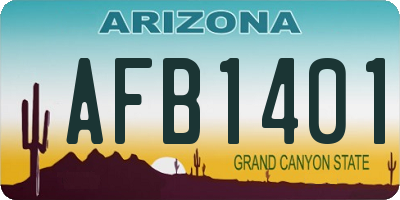 AZ license plate AFB1401