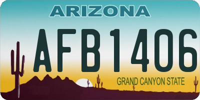AZ license plate AFB1406