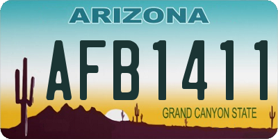 AZ license plate AFB1411