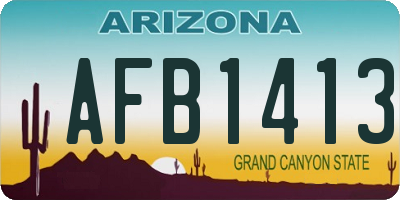 AZ license plate AFB1413