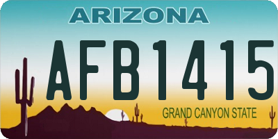 AZ license plate AFB1415