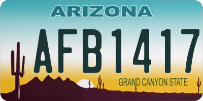 AZ license plate AFB1417