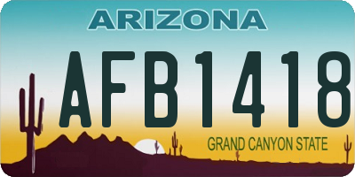 AZ license plate AFB1418