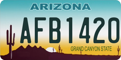 AZ license plate AFB1420