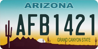 AZ license plate AFB1421