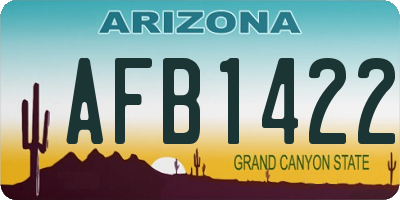 AZ license plate AFB1422