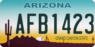 AZ license plate AFB1423