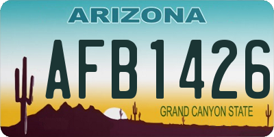 AZ license plate AFB1426