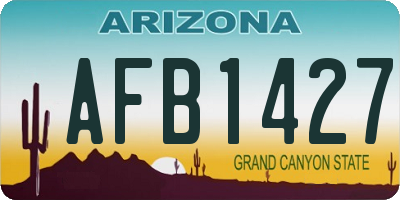 AZ license plate AFB1427