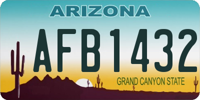 AZ license plate AFB1432