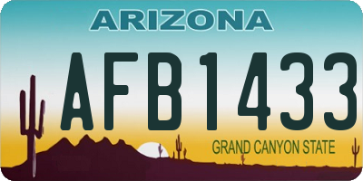 AZ license plate AFB1433