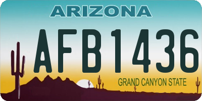 AZ license plate AFB1436