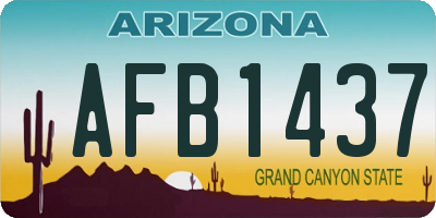 AZ license plate AFB1437