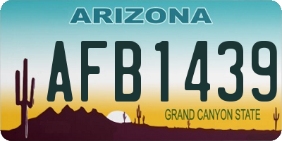 AZ license plate AFB1439