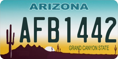 AZ license plate AFB1442