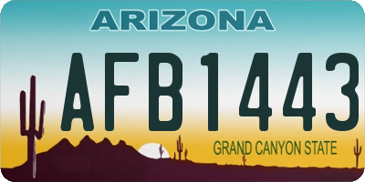 AZ license plate AFB1443