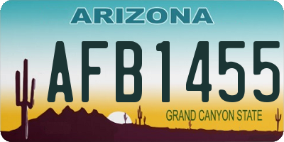 AZ license plate AFB1455