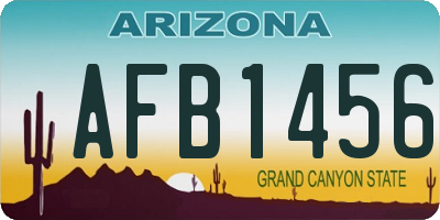 AZ license plate AFB1456