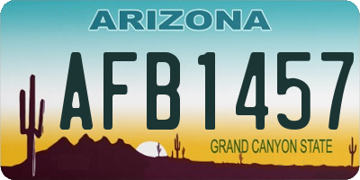 AZ license plate AFB1457