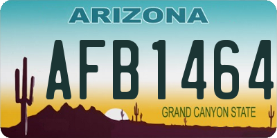 AZ license plate AFB1464